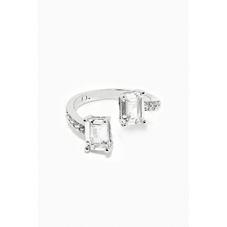 CZ by Kenneth Jay Lane - CZ Pavé Double Open Ring Silver