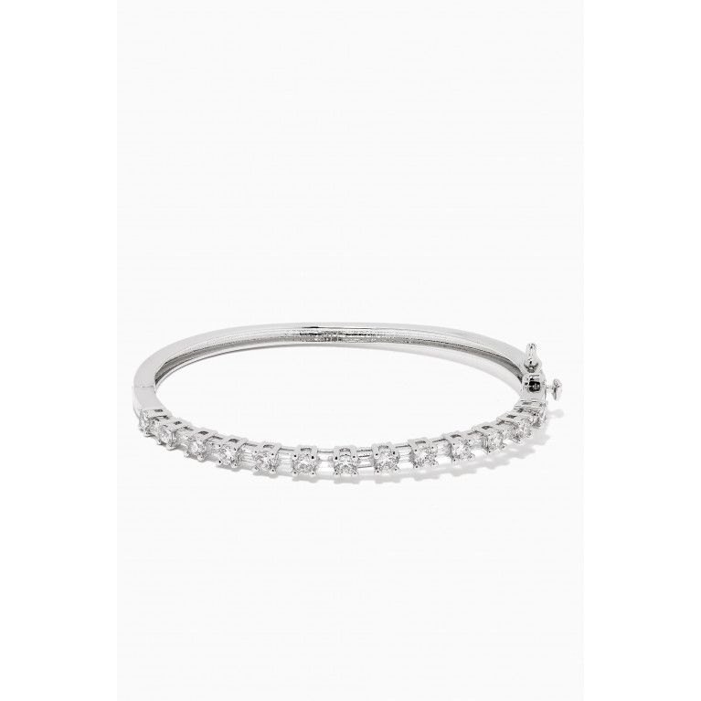 CZ by Kenneth Jay Lane - Round & Baguette CZ Bangle
