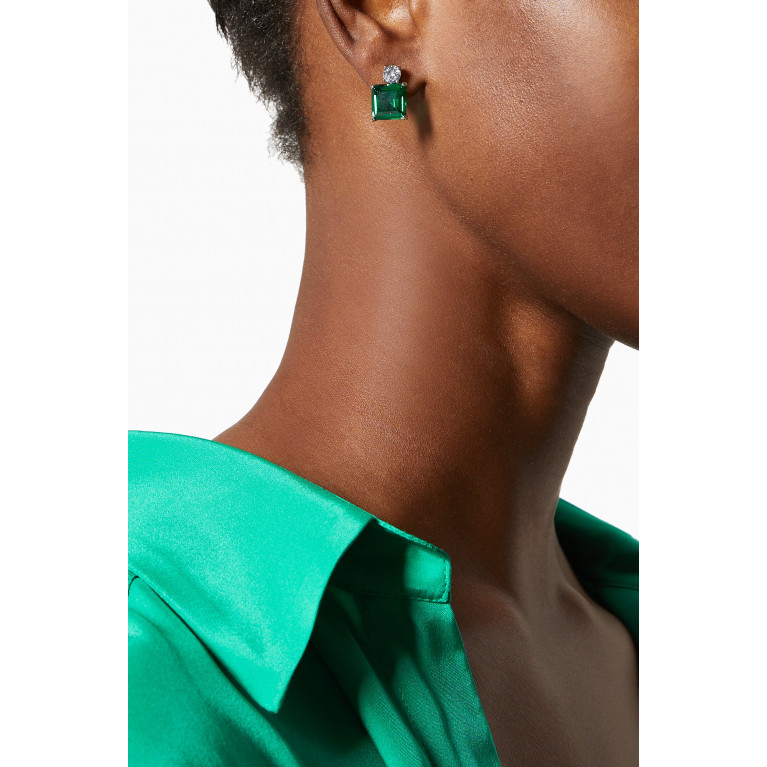 CZ by Kenneth Jay Lane - Princess Emerald Earrings Green