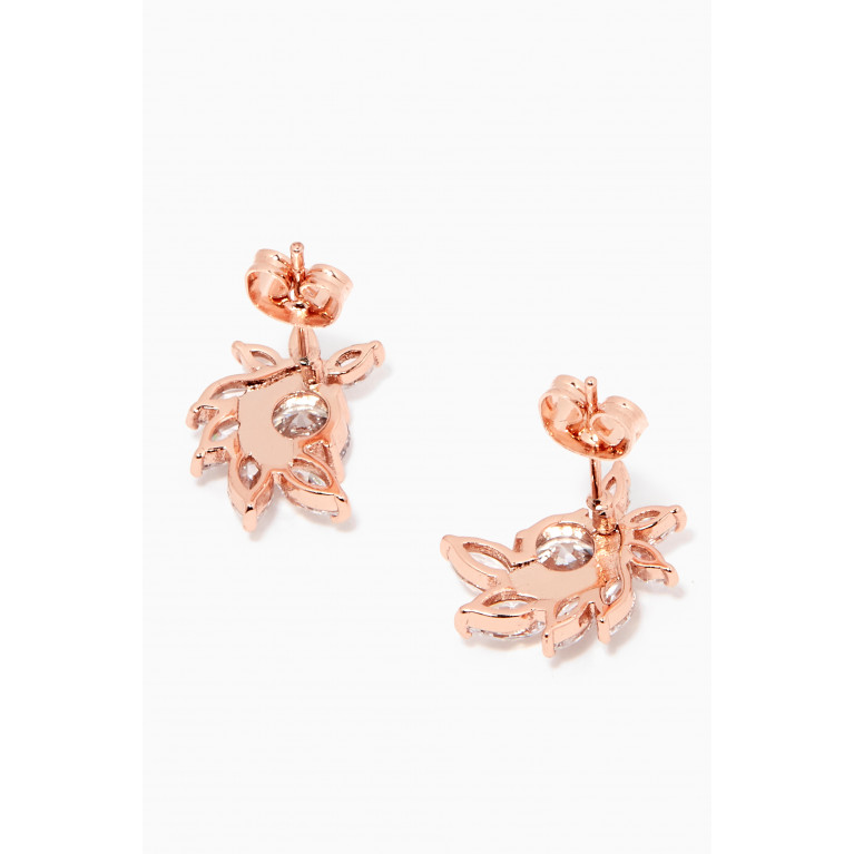 CZ by Kenneth Jay Lane - CZ Marquise Curved Stud Earrings Rose Gold