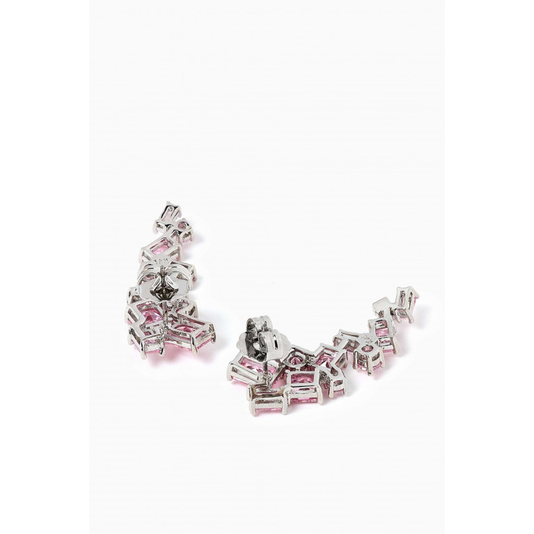CZ by Kenneth Jay Lane - Emerald CZ Multi-Shape Scatter Earrings Pink