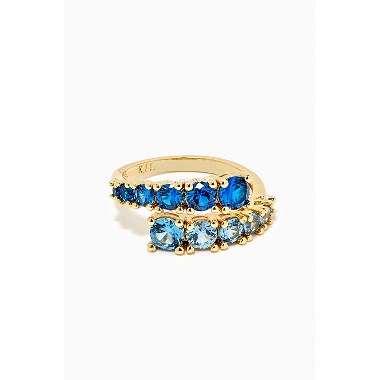 CZ by Kenneth Jay Lane - Graduated Round CZ Bypass Ring Blue