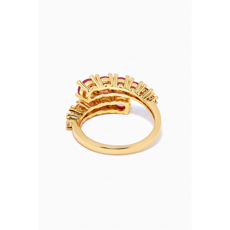 CZ by Kenneth Jay Lane - Graduated Round CZ Bypass Ring Pink