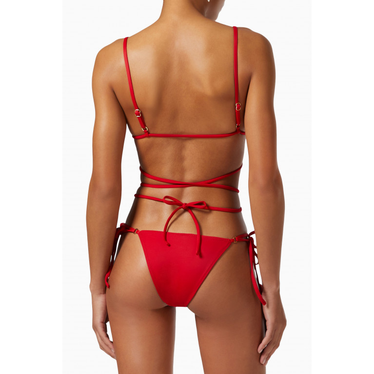 Palm Swimwear - Talise Bikini Bottoms in ECONYL® Red