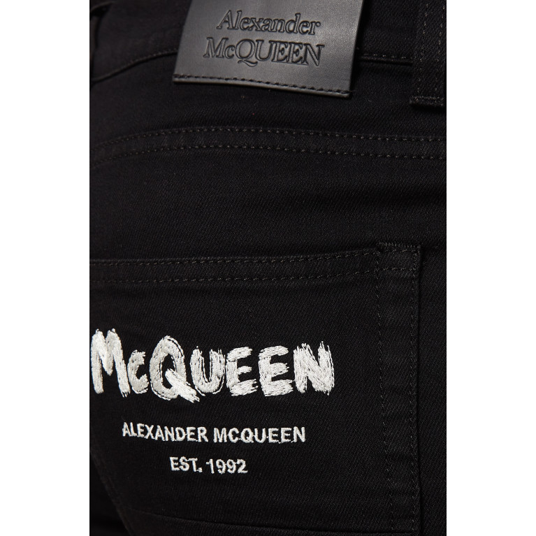Alexander McQueen - McQueen Grafitti Jeans in Cotton Denim