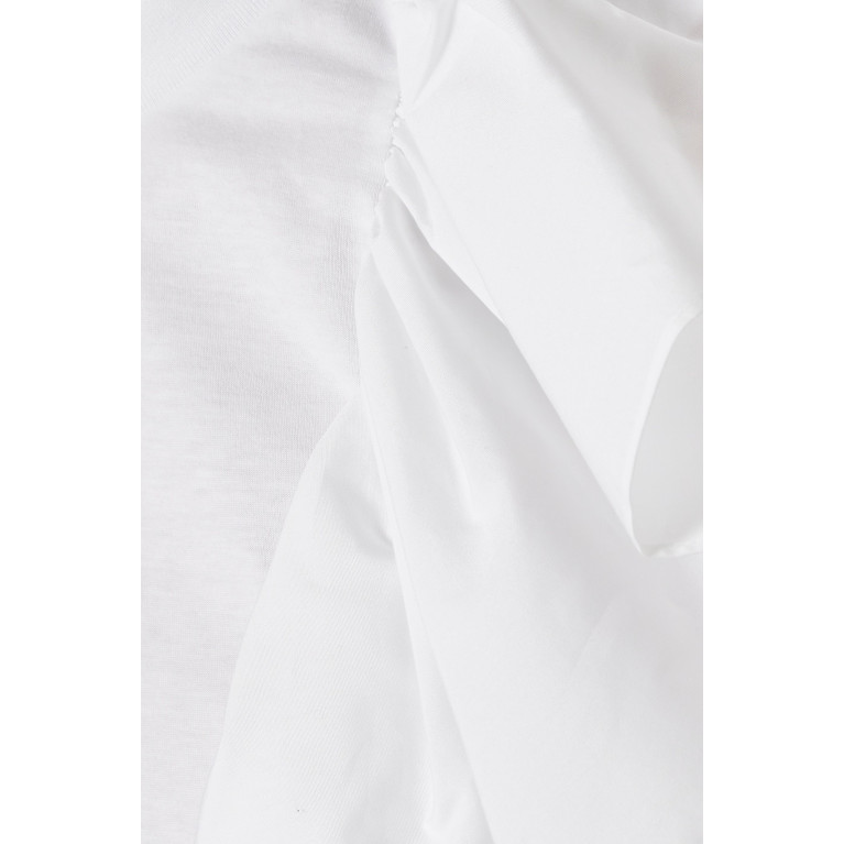 Alexander McQueen - Asymmetric Ruffle T-Shirt in Cotton Jersey