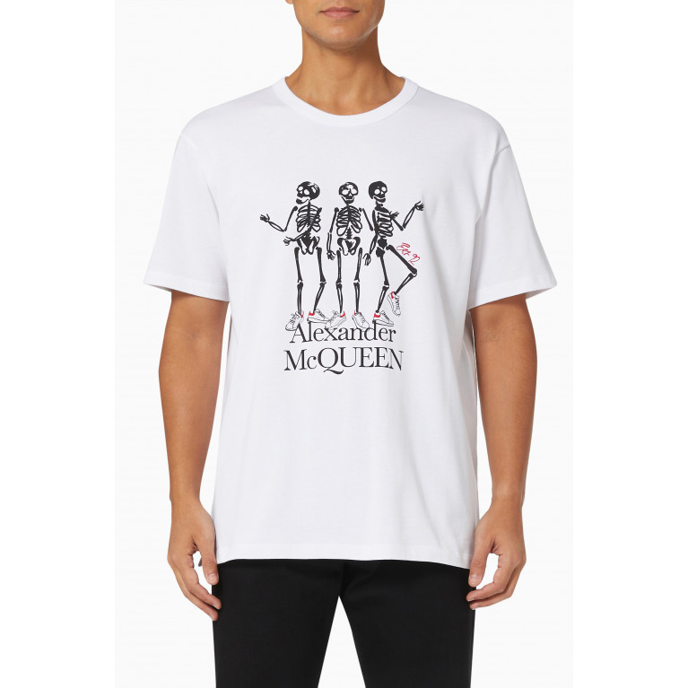 Alexander McQueen - Sneaker Skeleton Printed T-shirt in Organic Cotton Jersey