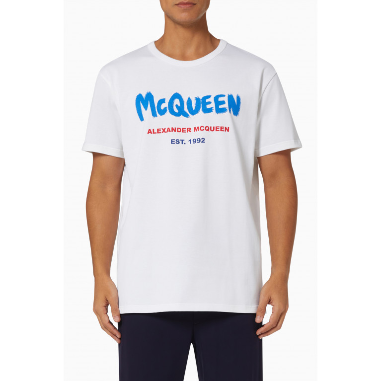 Alexander McQueen - McQueen Graffiti T-shirt in Organic Light Jersey
