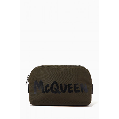 Alexander McQueen - Mcqueen Graffiti Medium Zip Pouch in Recycled Polyfaille