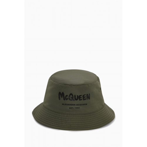 Alexander McQueen - McQueen Graffiti Bucket Hat in Polyfaille