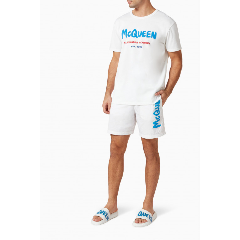 Alexander McQueen - Graffiti Logo Swim Shorts in Nylon