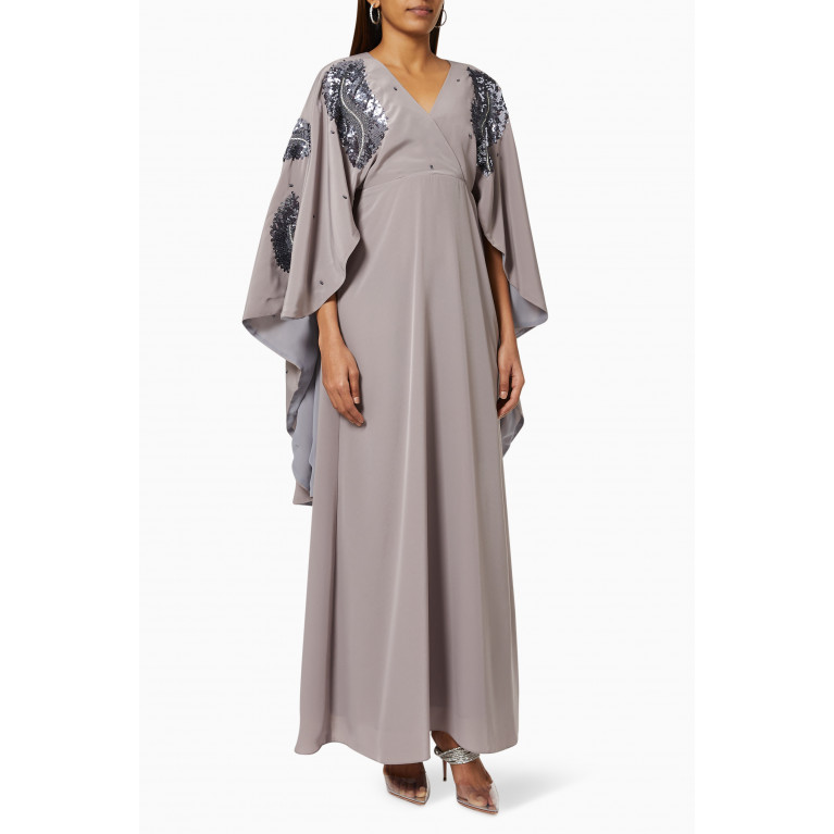 Noor Al Bahrani - Sequin Embellished Cape Kaftan