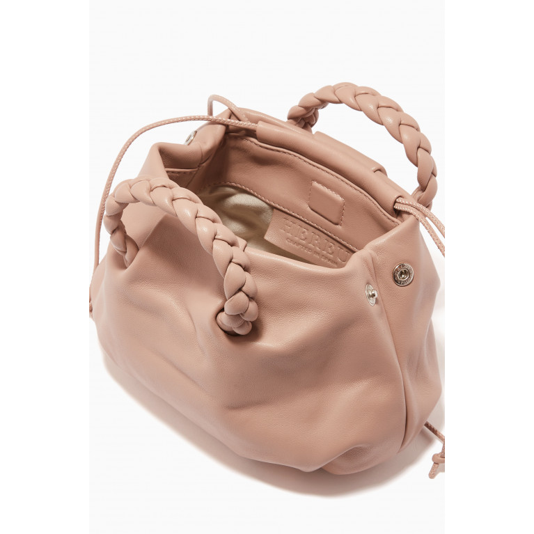 Hereu - Bombon Small Braided Top Handle Bag in Leather