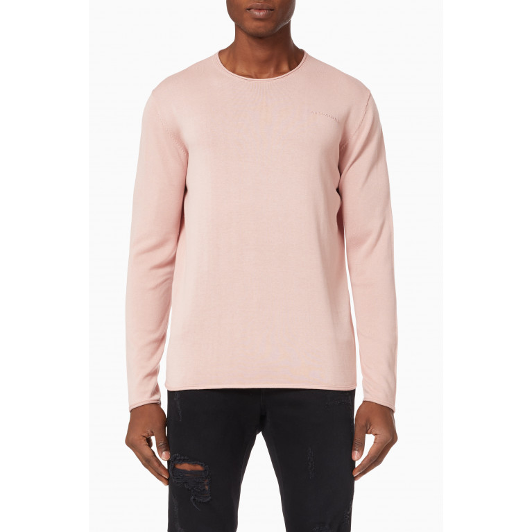 Karl Lagerfeld - Crewneck Sweater in Knit Cotton