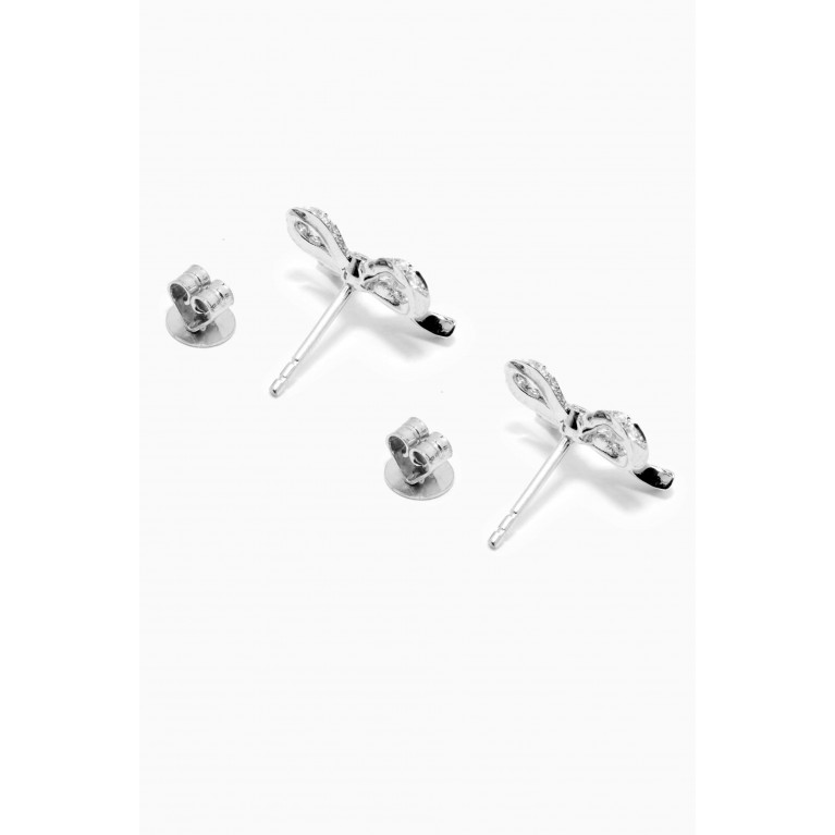 NASS - Papillon Pavé Diamond Stud Earrings in 14kt White Gold