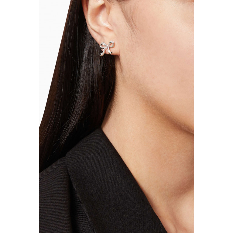 NASS - Papillon Pavé Diamond Stud Earrings in 14kt White Gold