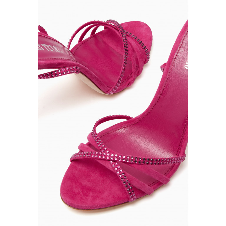 Paris Texas - Holly Nicole Sandals in Crystal Suede Pink