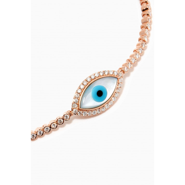 NASS - Evil Eye Tennis Bracelet in 14kt Rose Gold