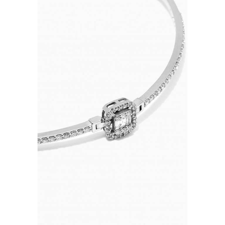 NASS - Single Diamond Motif Tennis Band Bracelet in 14kt White Gold
