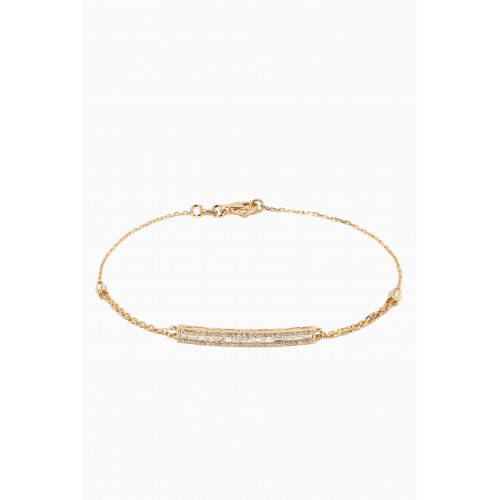 NASS - Diamond Plaque Double Chain Bracelet in 14kt Yellow Gold Yellow