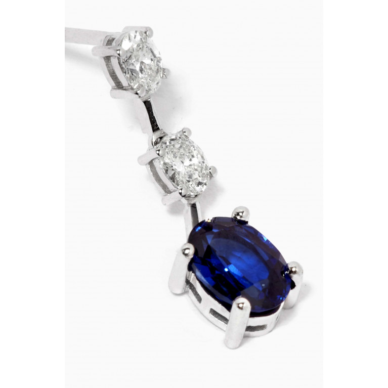 NASS - Diamond & Sapphire Pendant Earrings in 14kt White Gold
