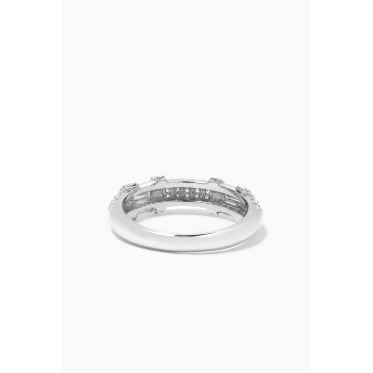 NASS - Half Round Pavé & Channel Set Ring in 14kt White Gold Silver