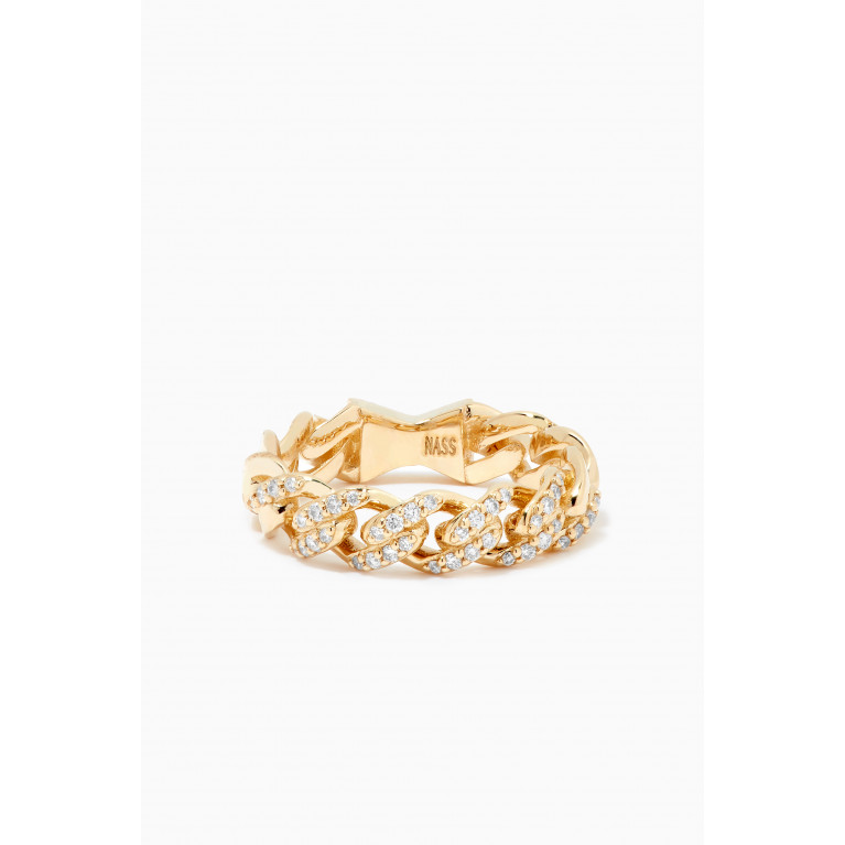 NASS - Pavé Diamond Chain Band Ring in 14kt Yellow Gold Yellow