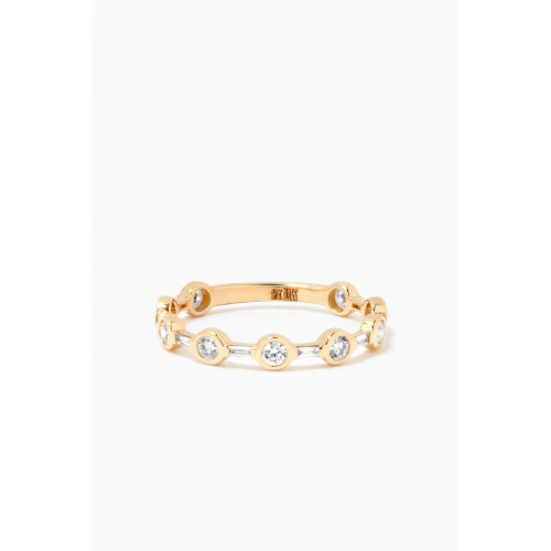 NASS - Diamond Station Ring in 14kt Yellow Gold Yellow