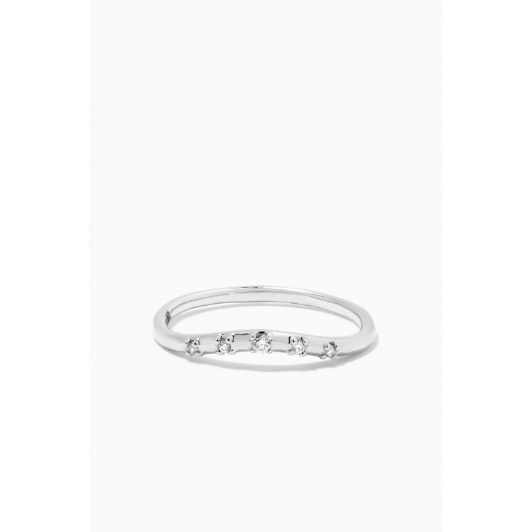 NASS - Curve Diamond Band in 14kt White Gold Silver