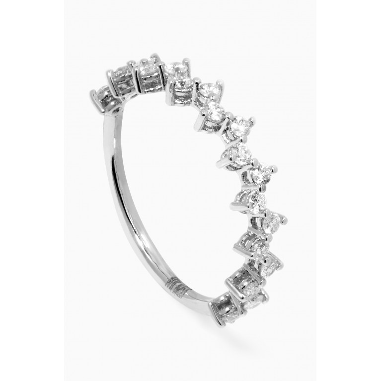 NASS - Diamond Crown Ring in 14kt White Gold Silver