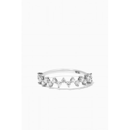 NASS - Diamond Crown Ring in 14kt White Gold Silver