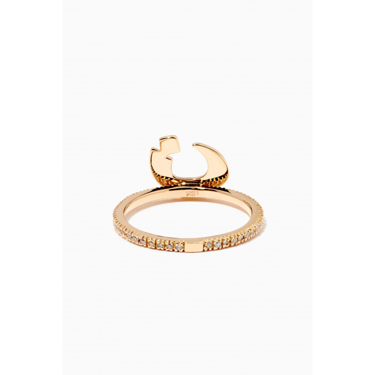 Bil Arabi - Mina "N" Diamond Ring in 18kt Yellow Gold