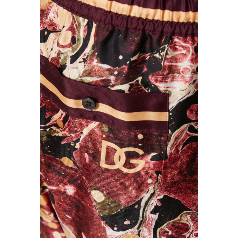 Dolce & Gabbana - Marble Print Jogging Shorts in Silk