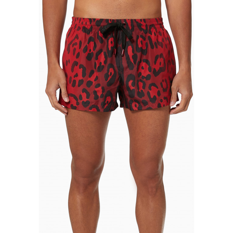 Dolce & Gabbana - Leopard Print Swim Shorts in Nylon