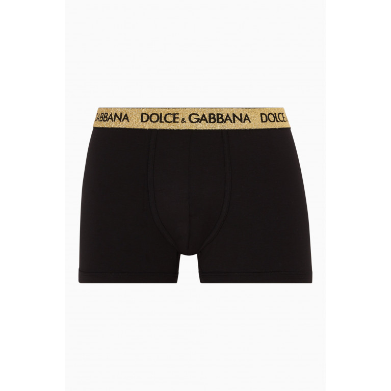 Dolce & Gabbana - Glittery Logo Boxers in Stretch Silk & Modal