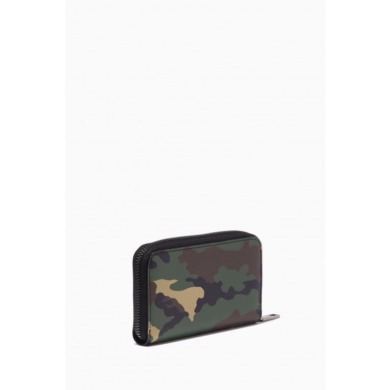 Dolce & Gabbana - Small Zip-around Wallet in Camo Dauphine Leather