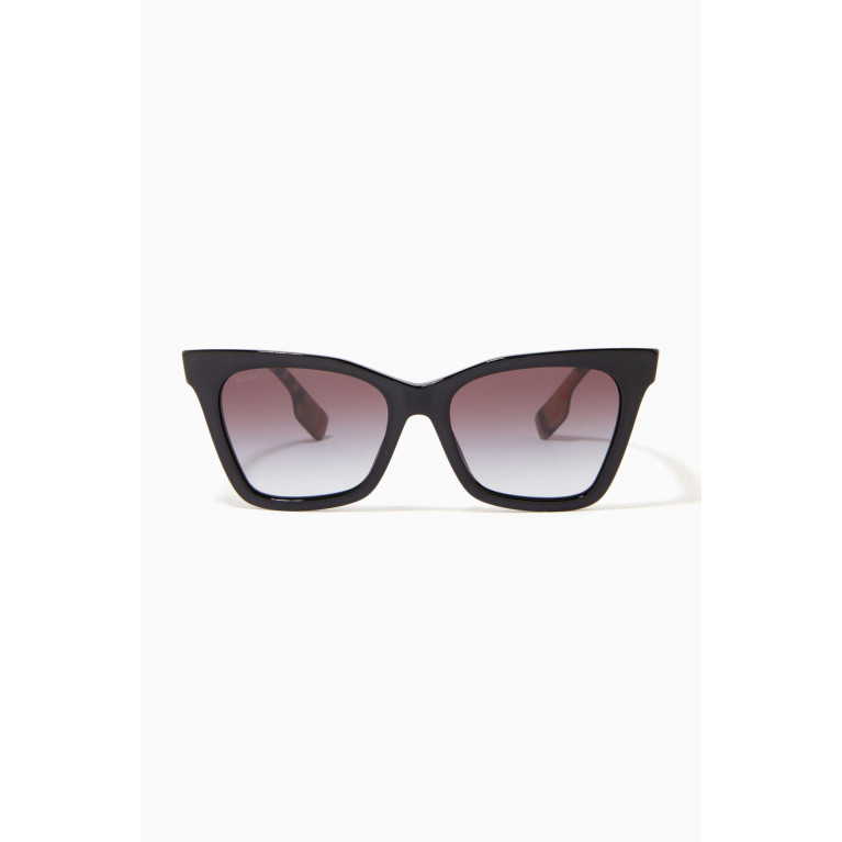 Burberry - Check Detail Square Frame Sunglasses in Bio-acetate