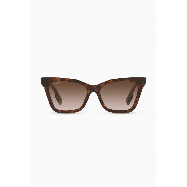 Burberry - Check Detail Square Frame Sunglasses in Bio-acetate