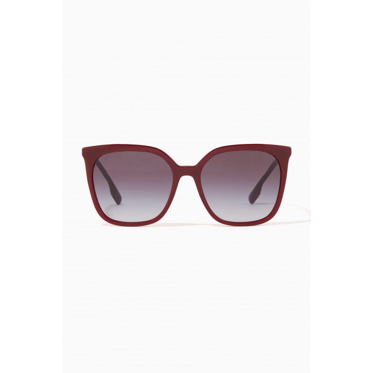 Burberry - Icon Stripe Detail Oversized Square Frame Sunglasses