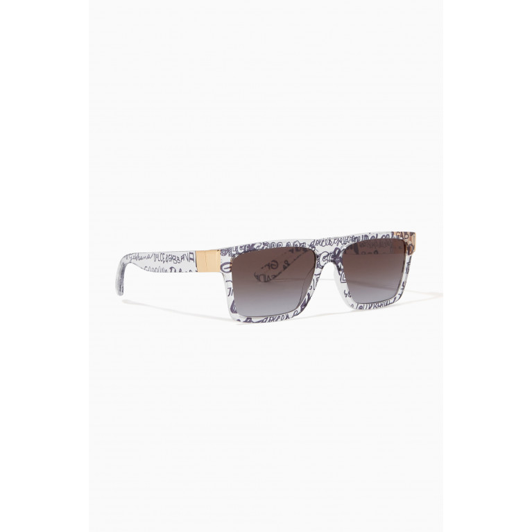 Dolce & Gabbana - Graffiti Rectangle Sunglasses in Acetate