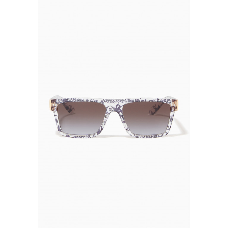 Dolce & Gabbana - Graffiti Rectangle Sunglasses in Acetate