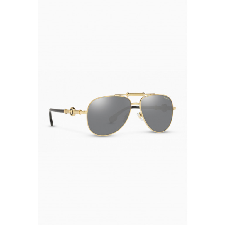 Versace - Aviator Mirror Sunglasses with Medusa Medallion