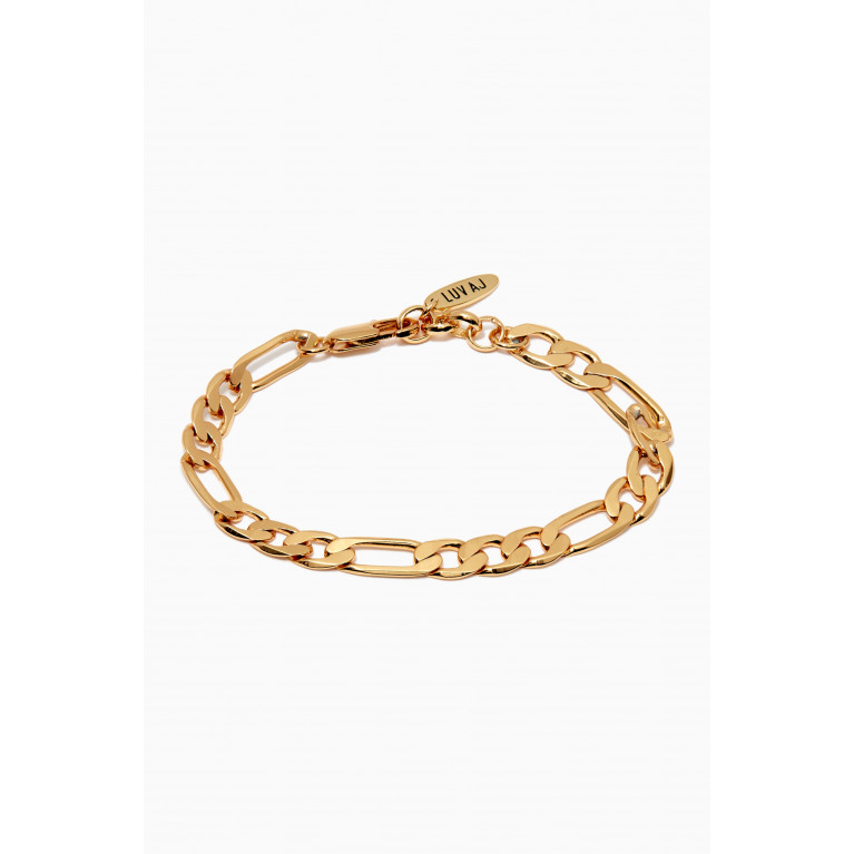 Luv Aj - XL Figaro Chain Anklet in 18kt Gold Plating Gold
