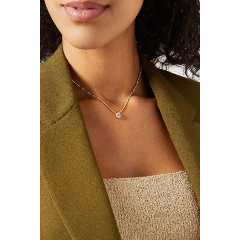 Luv Aj - Bianca Stone Chain Necklace in 18kt Gold Plating