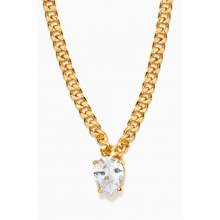 Luv Aj - Bianca Stone Chain Necklace in 18kt Gold Plating