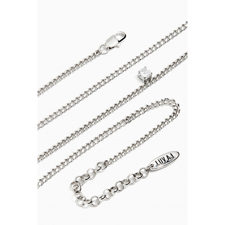 Luv Aj - Bardot Stud Pendant Necklace in Silver-plated Brass