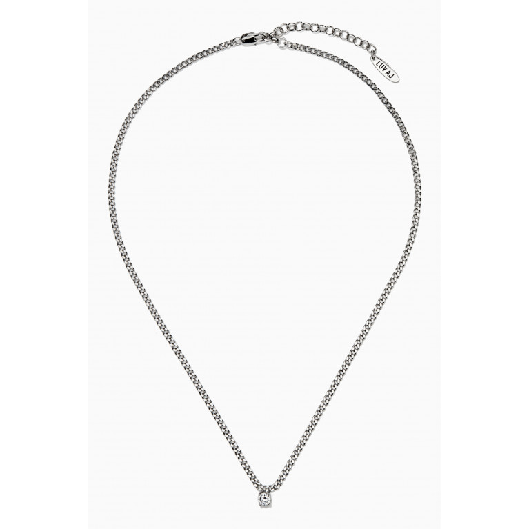 Luv Aj - Bardot Stud Pendant Necklace in Silver-plated Brass