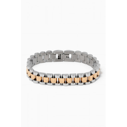 Luv Aj - Timepiece Chain Bracelet in Silver & 18kt Gold Plating