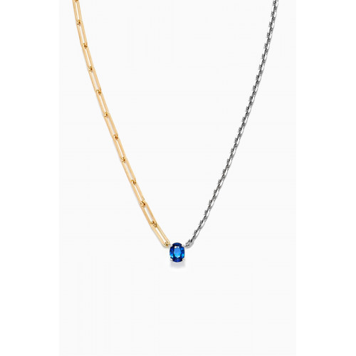 Yvonne Leon - Solitare Sapphire Necklace in 18kt Yellow & White Gold