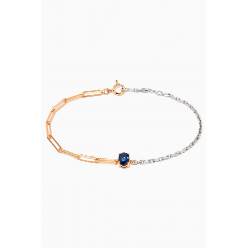 Yvonne Leon - Solitaire Sapphire Bracelet in 18kt Yellow & White Gold